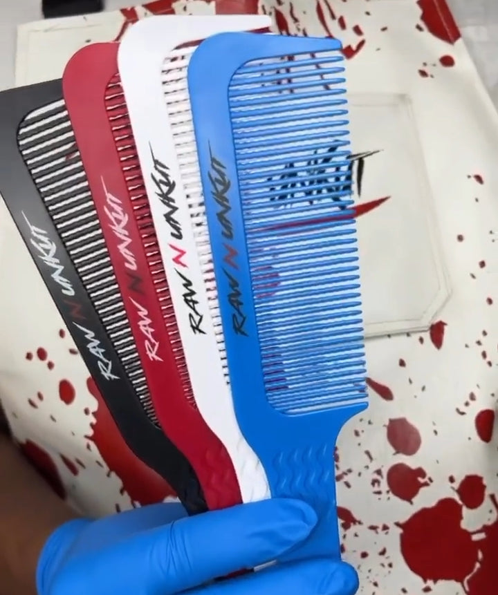 Raw N Unkut Professional Barber Comb Set Gripper Razor and Parting RAW N UNKUT