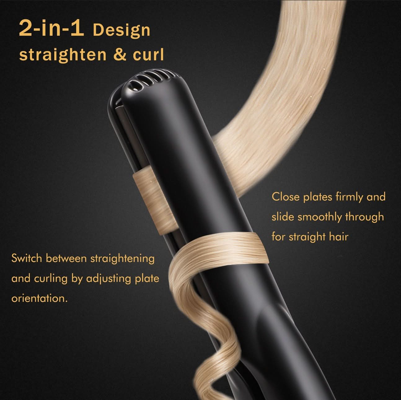 Eagle Fortress Ceramic Hair Straightener (Black) The Beauty Box