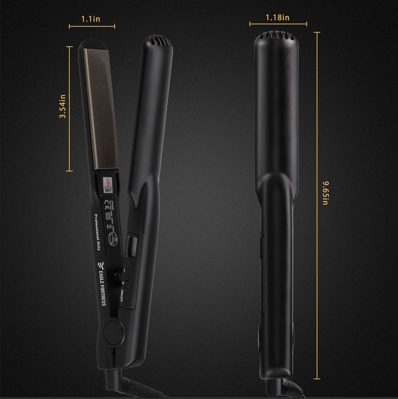Eagle Fortress Ceramic Hair Straightener (Black) The Beauty Box