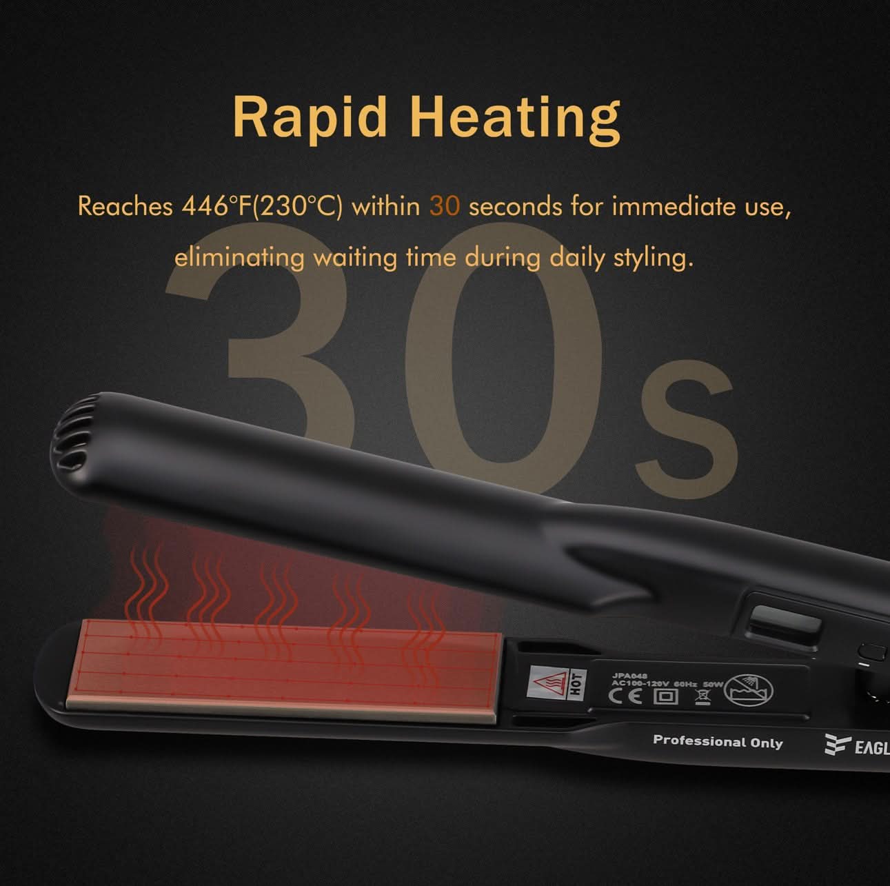 Eagle Fortress Ceramic Hair Straightener (Black) The Beauty Box