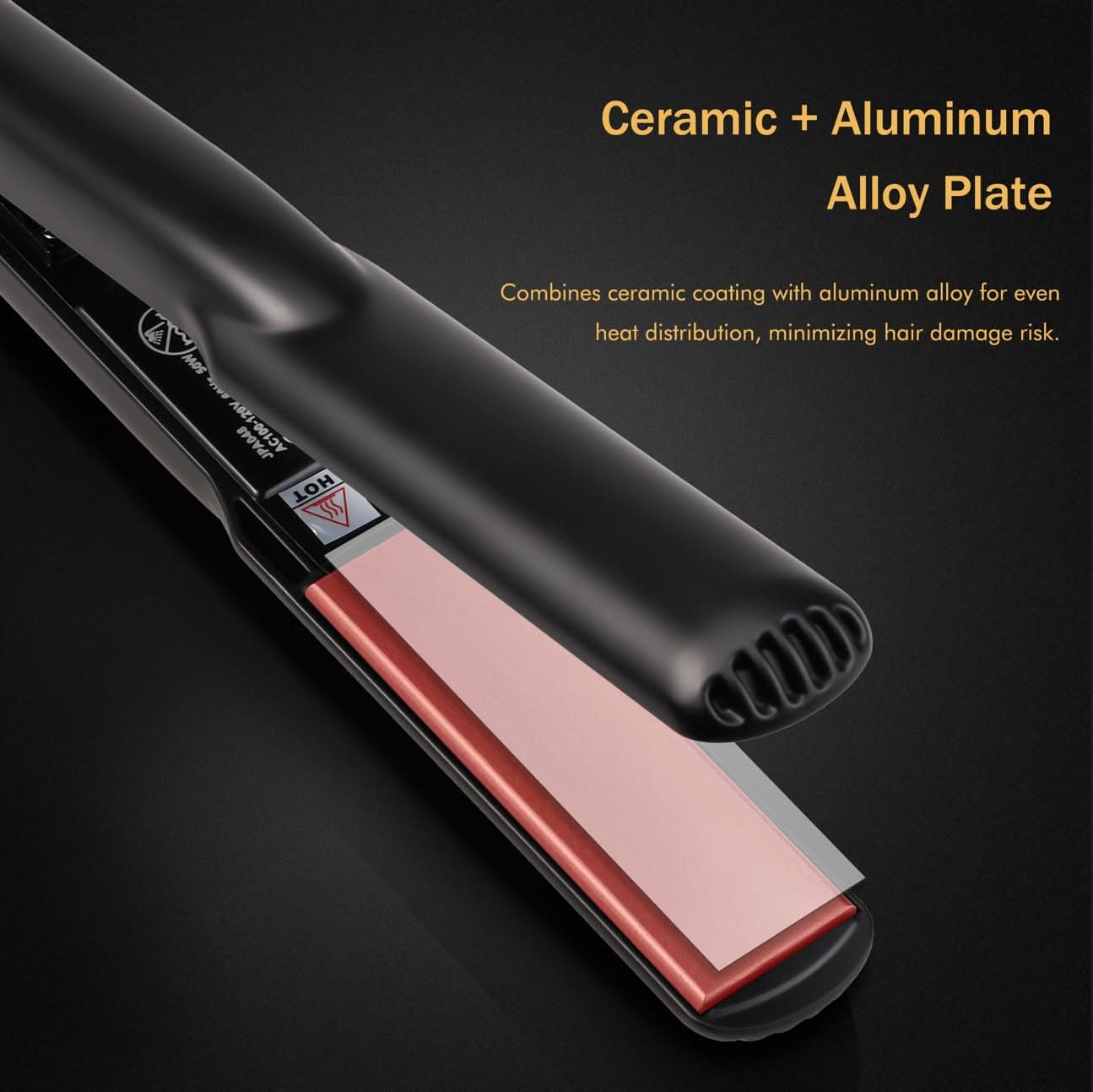 Eagle Fortress Ceramic Hair Straightener (Black) The Beauty Box