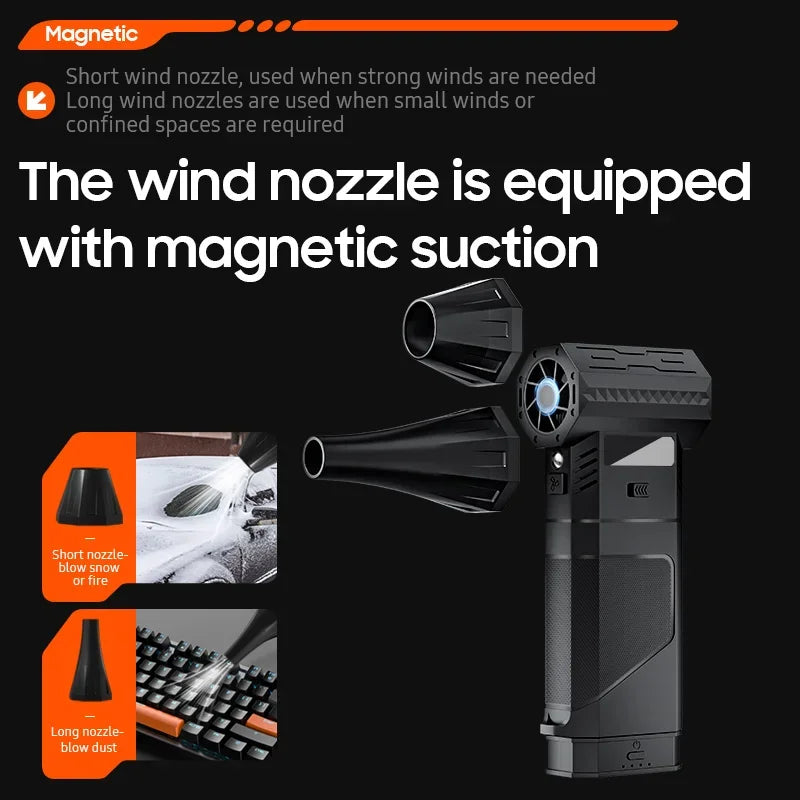 130000RPM Mini Turbo Jet Fan Electric Air Duster with 3 Gear Adjustable Wind Speed 68m/s Dust Cleaner Gun Cleaning Blower Tool Noventix