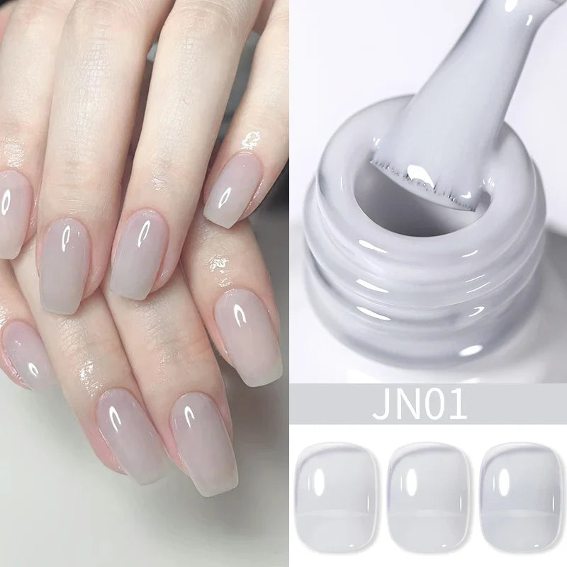 BORN PRETTY 10ml Blood Red Jelly Gel Nail Polish Halloween Nails Art Gel Polish Sheer Translucent Nail Gel for Winter Manicure Blushimmer