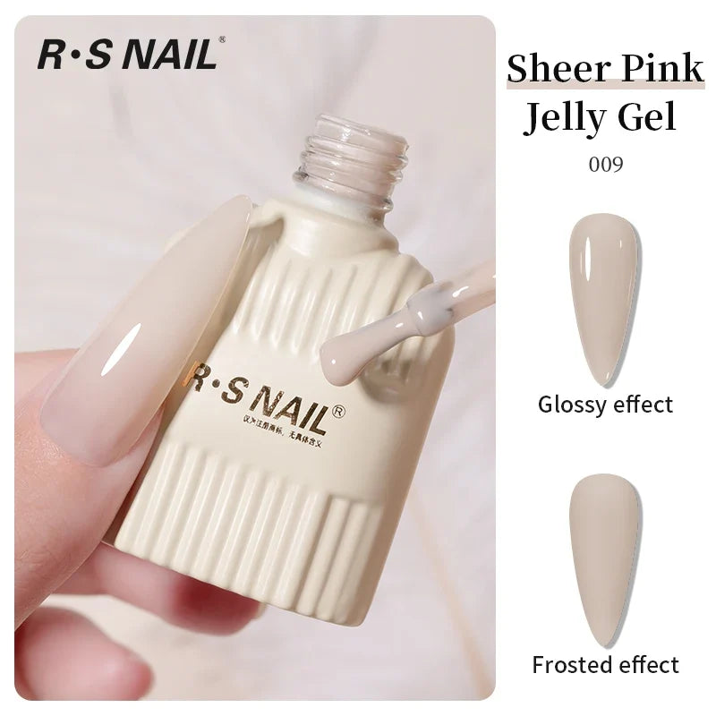 RS NAIL Jelly Transparent Gel Nail Polish 10g Summer Nude Pink Gel Polish Semi Permanent Soak Off UV LED Varnish Jade Nail Gel Blushimmer