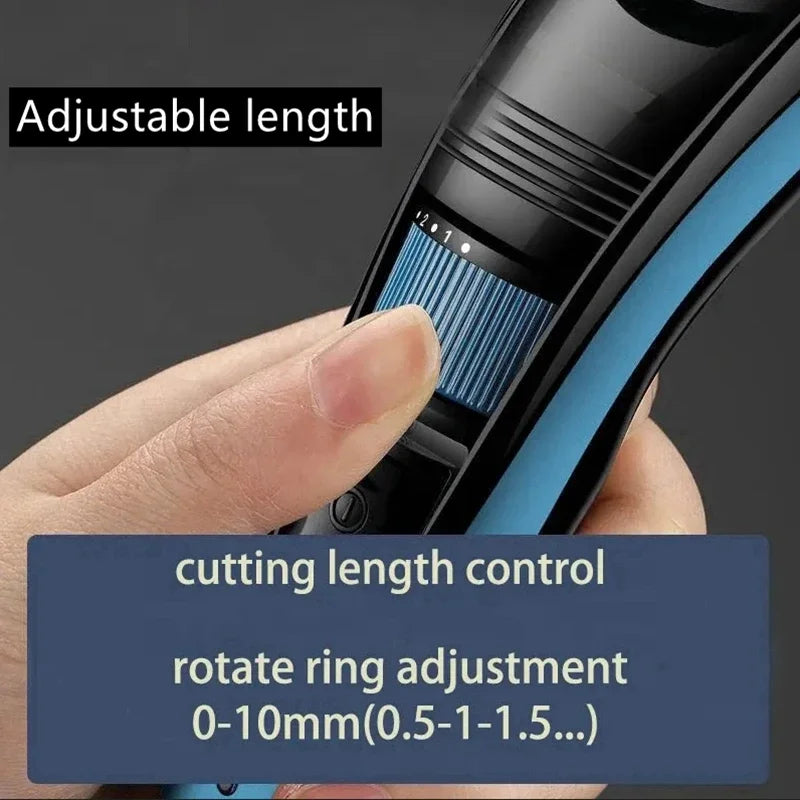 Kemei 0.5-10mm Adjustable Beard Hair Trimmer For Men Rechargeable Mustache Stubble Hair Clipper Face Hair Cutting Machine Noventix