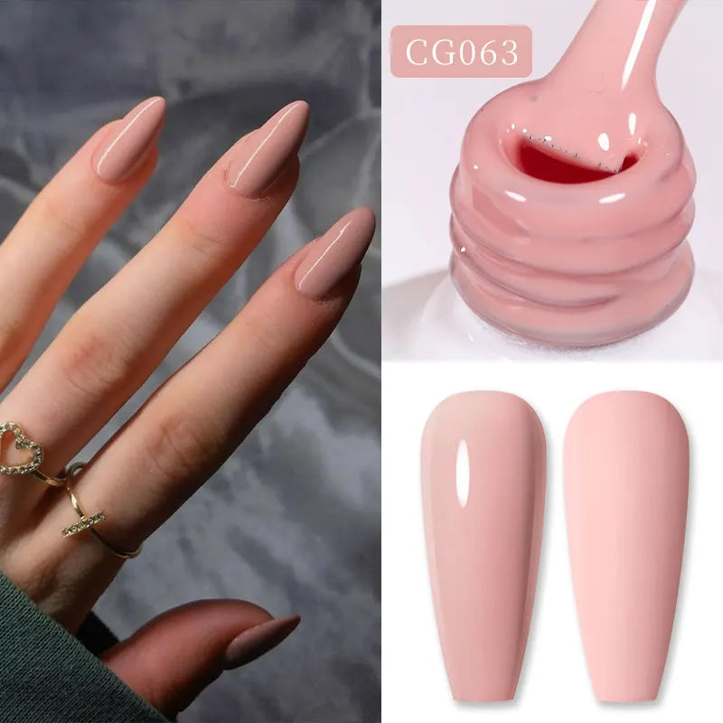 BORN PRETTY Jelly Nude Gel Nail Polish 10ml Light Pink Peach Translucent Color UV Light Cure Gel Varnish Nail Art DIY at Home Blushimmer
