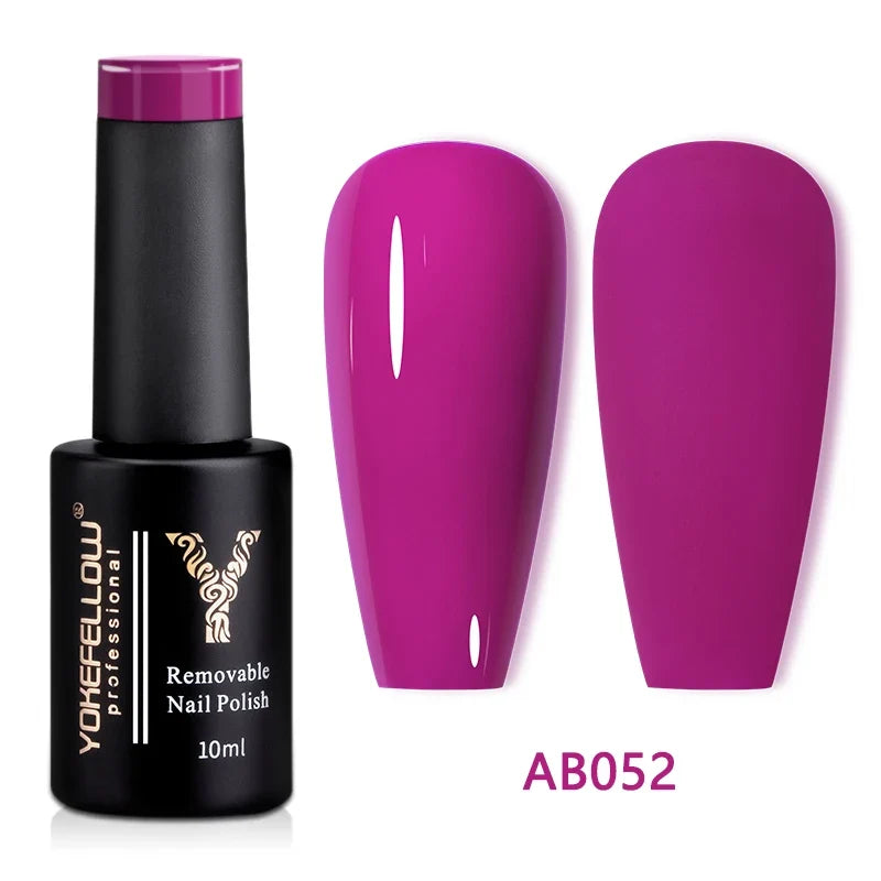 YOKEFELLOW 10ml Jelly Nude Gel Nail Polish High Quality Translucent Pink Nail Gel Varnish Soak Off UV Gel Polish Long Lasting Blushimmer