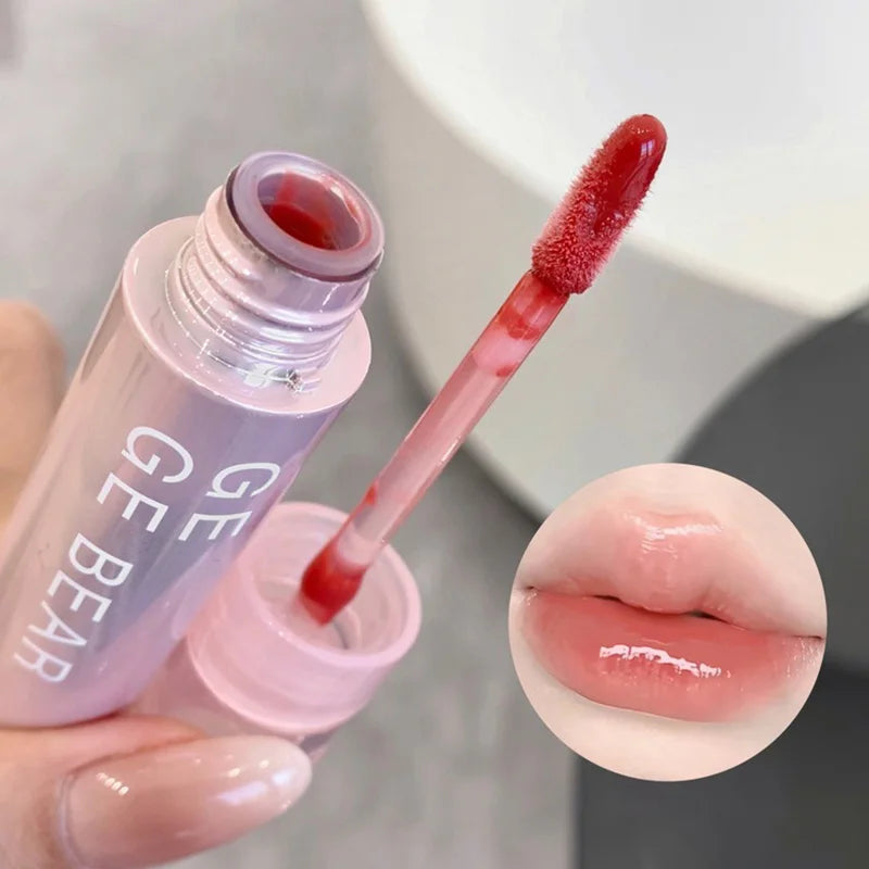 Gege Bear Water Gel Lip Gloss — Hydrating, Crystal-Clear Shine with Long-Lasting Color and Natural Finish Blushimmer