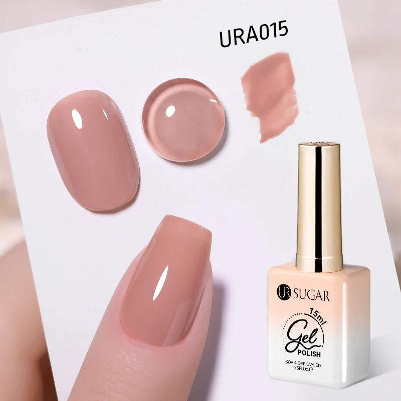 UR SUGAR 15ml Jelly Milky White Translucent Color Gel Polish Semi Permanent UV Gel Nail Art Soak Off Gel Varnish Latest Fashion Blushimmer