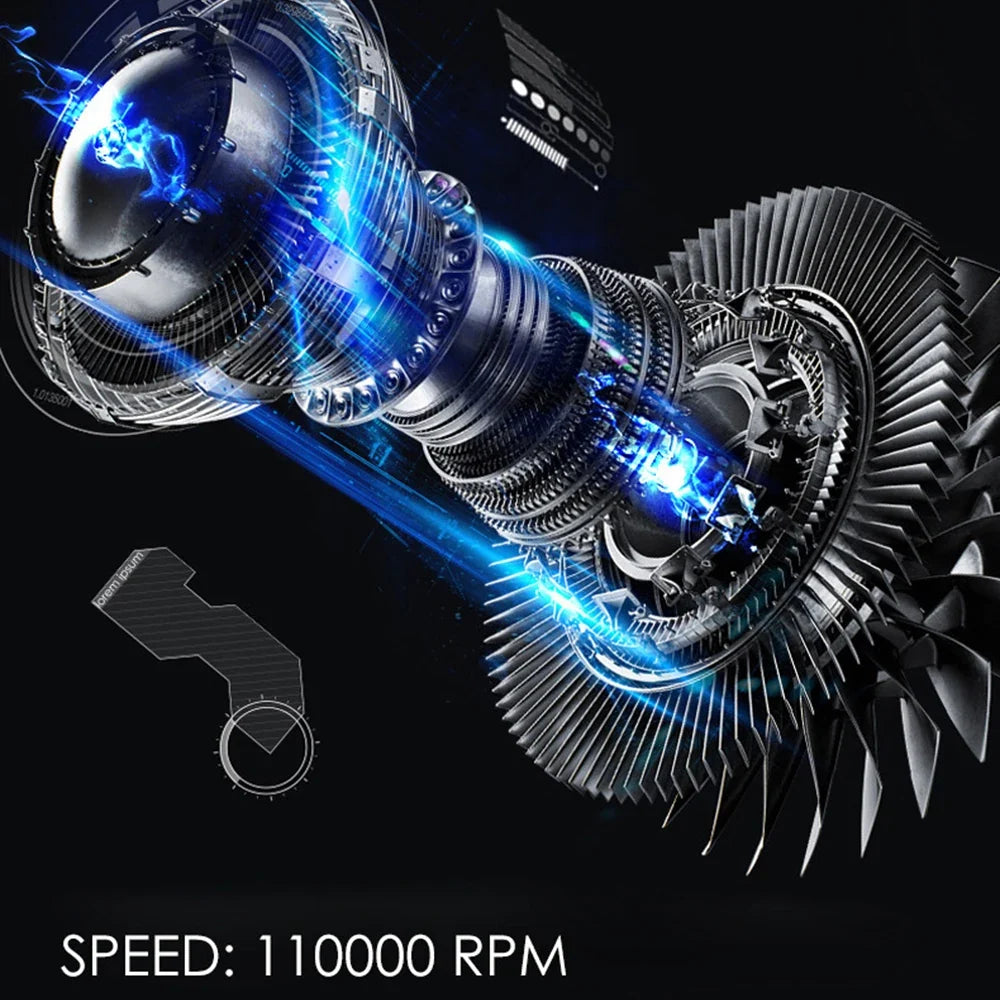 110000rpm Brushless Professional Hair Dryer Negative Ion Blower High FLIPSTYLEZLLC