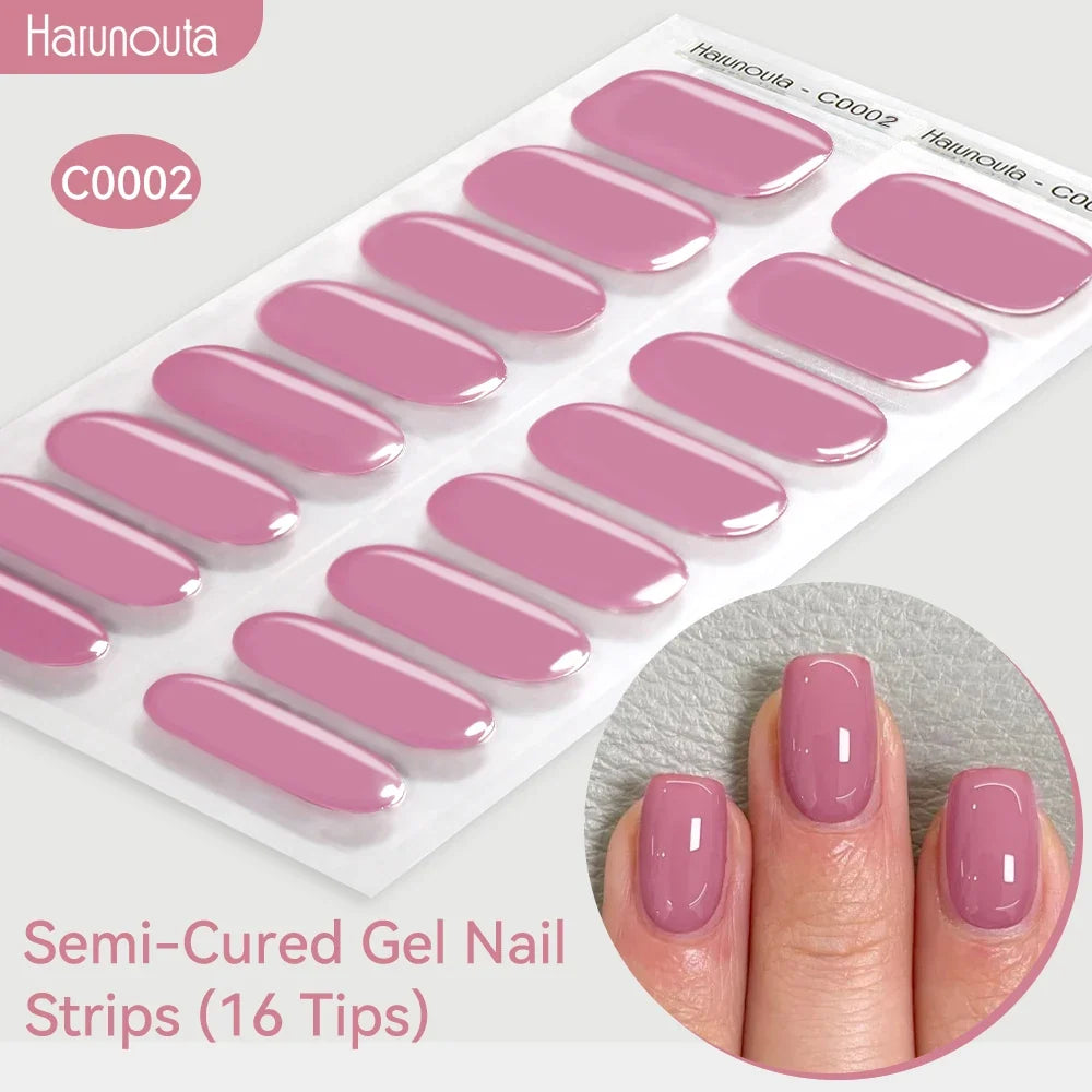 Gradient Auroras Semi Cured Gel Nail Strips Sparkly Shinning DIY Gel Polish Stickers for Nails Works with UV/LED Nail Lamps Blushimmer