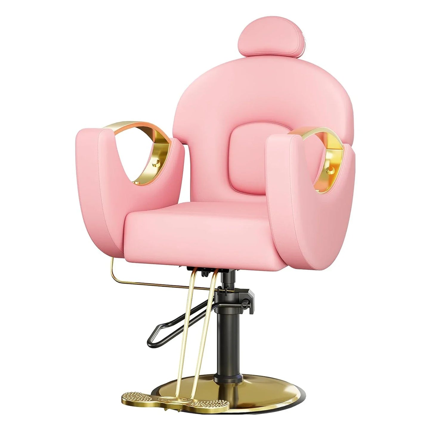 Commercial Barber Chair Reclining & 360° Swivel, Heavy Duty Hydraulic Salon Chair With Adjustable Height For Haircut Shampoo Vivalo