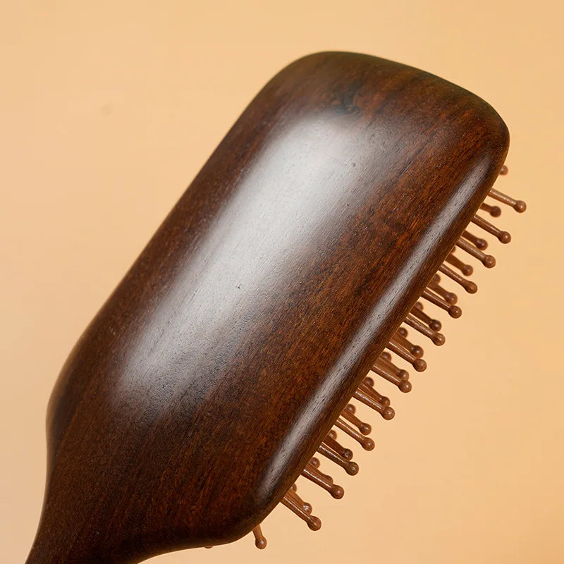 Natural Sandalwood Air Cushion Comb Scalp Massage Hair Brush Women Anti-static Hairdressing Comb for Hair Volume & Curly Hair Silcy Skin