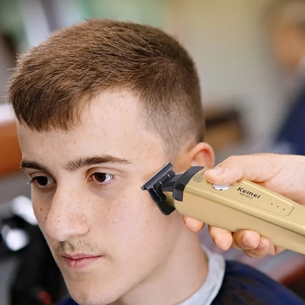 Kemei 90-5 Electric Hair Beard Trimmer 7500 RPM Zero Gap Clipper for Men DLC Blade Cordless Barber Finish Hair Cutting Machine Noventix
