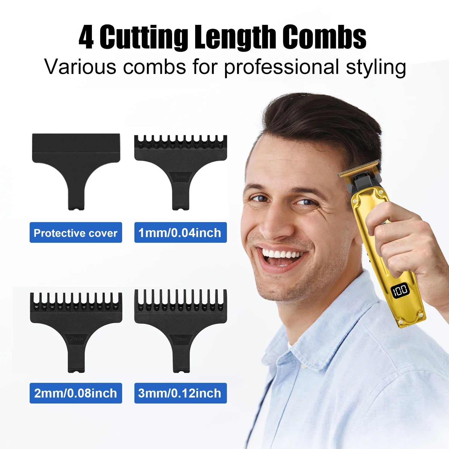 hiena hair Clipper Electric Hair Cutting Machine Cordless Haircut Machine Rechargeable Hair Trimmer Portable Trimmer for men Noventix