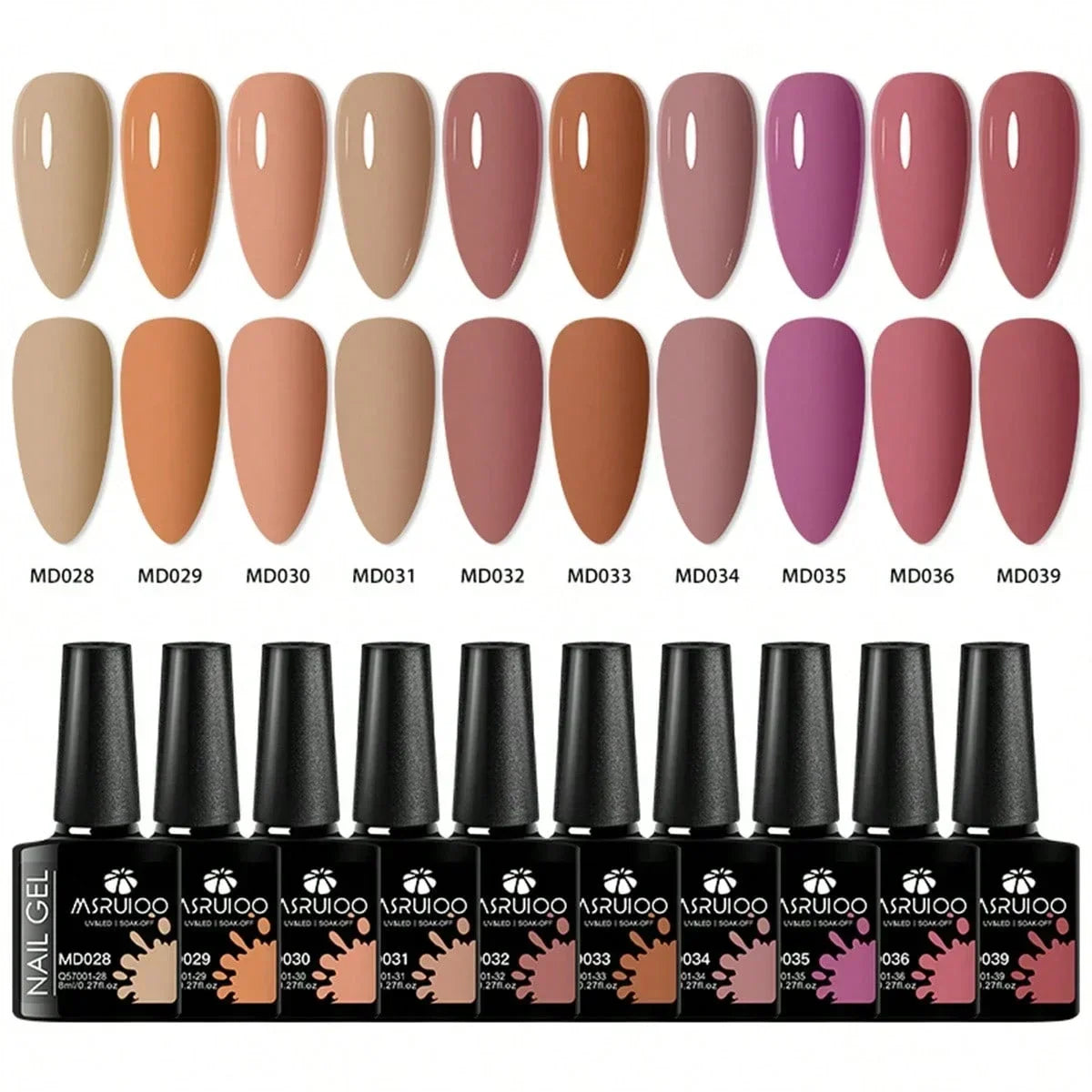 10pc Nail Gel Polish Set HEMA FREE All-Season Nails DIY Nail Art UV/LED Painting Vernis Manicure Kit Long Lasting Hybrid Gel Blushimmer