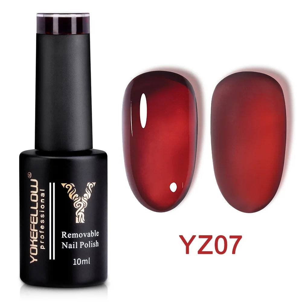 YOKEFELLOW 10ml Jelly Nude Gel Nail Polish High Quality Translucent Pink Nail Gel Varnish Soak Off UV Gel Polish Long Lasting Blushimmer