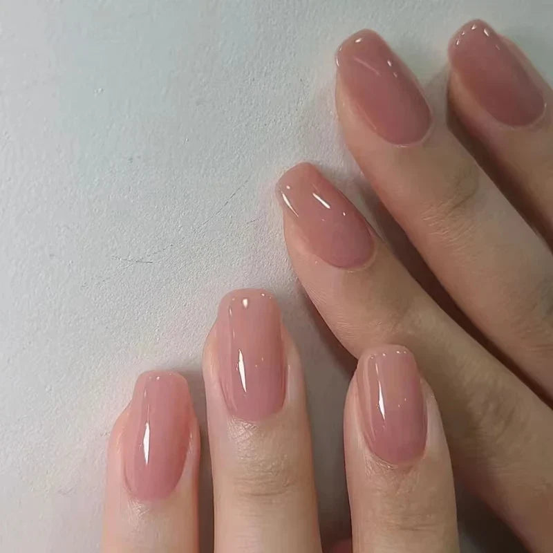 24Pcs Oval Short Pink Press on Nails Simple Ombre Spring False Nail for Sweet Sassy Cool Women&Girl Removable Wearable Nail Art Blushimmer