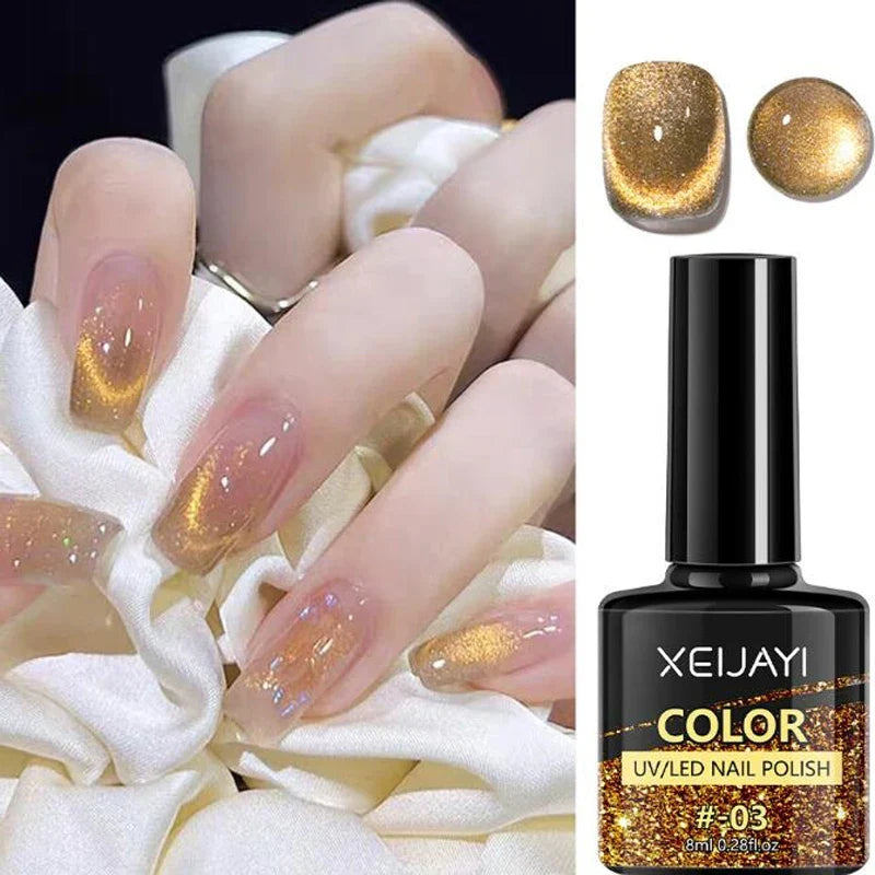 XEIJAYI Pink Cat Eye Gel Nail Polish Ceramic Magnetic Gel UV Semi-permanent Enamels Varnish Nail Supplies For Professionals Gel Blushimmer