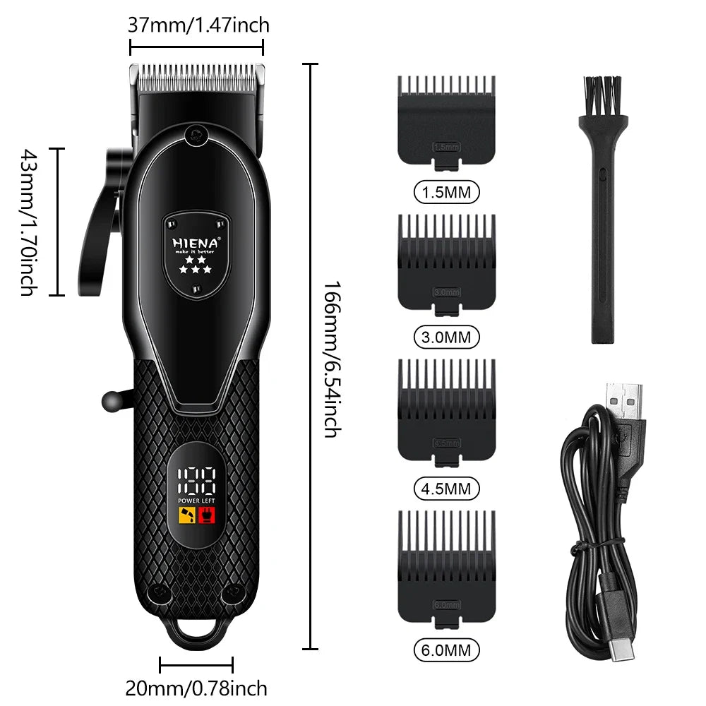 hiena Hair Clipper Kit for Men Electric Shaver Hair Trimmer Professional Cutting Machine Hair Trimmer with LCD Digital Display Noventix