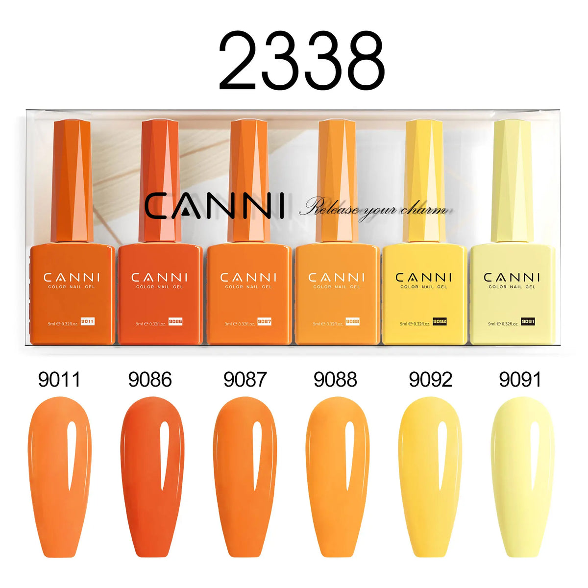6pcs*9ml CANNI HEMA FREE Nail Gel Polish Set Gorgeous Color Semi Permanent Pigmented Painting Gel Soak off UV LED Gel Nails Kit Blushimmer