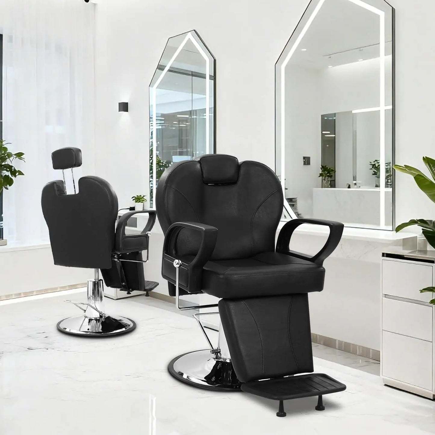 Premium Hydraulic Barber Chair 360° Swivel Reclining Salon Chair With Headrest & Footrest, 330 Lbs Max Load Vivalo