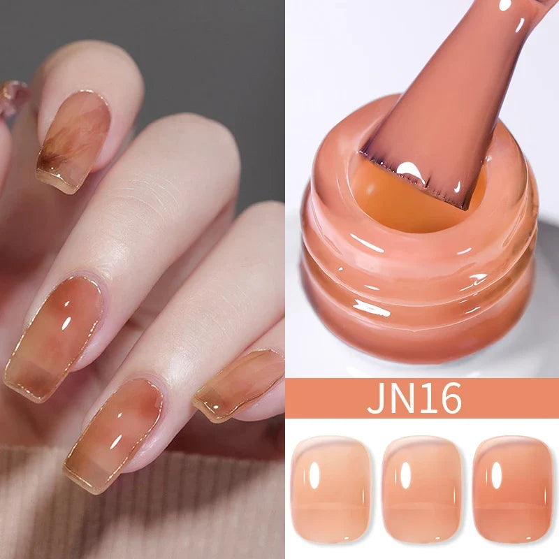 BORN PRETTY 10ml Blood Red Jelly Gel Nail Polish Halloween Nails Art Gel Polish Sheer Translucent Nail Gel for Winter Manicure Blushimmer