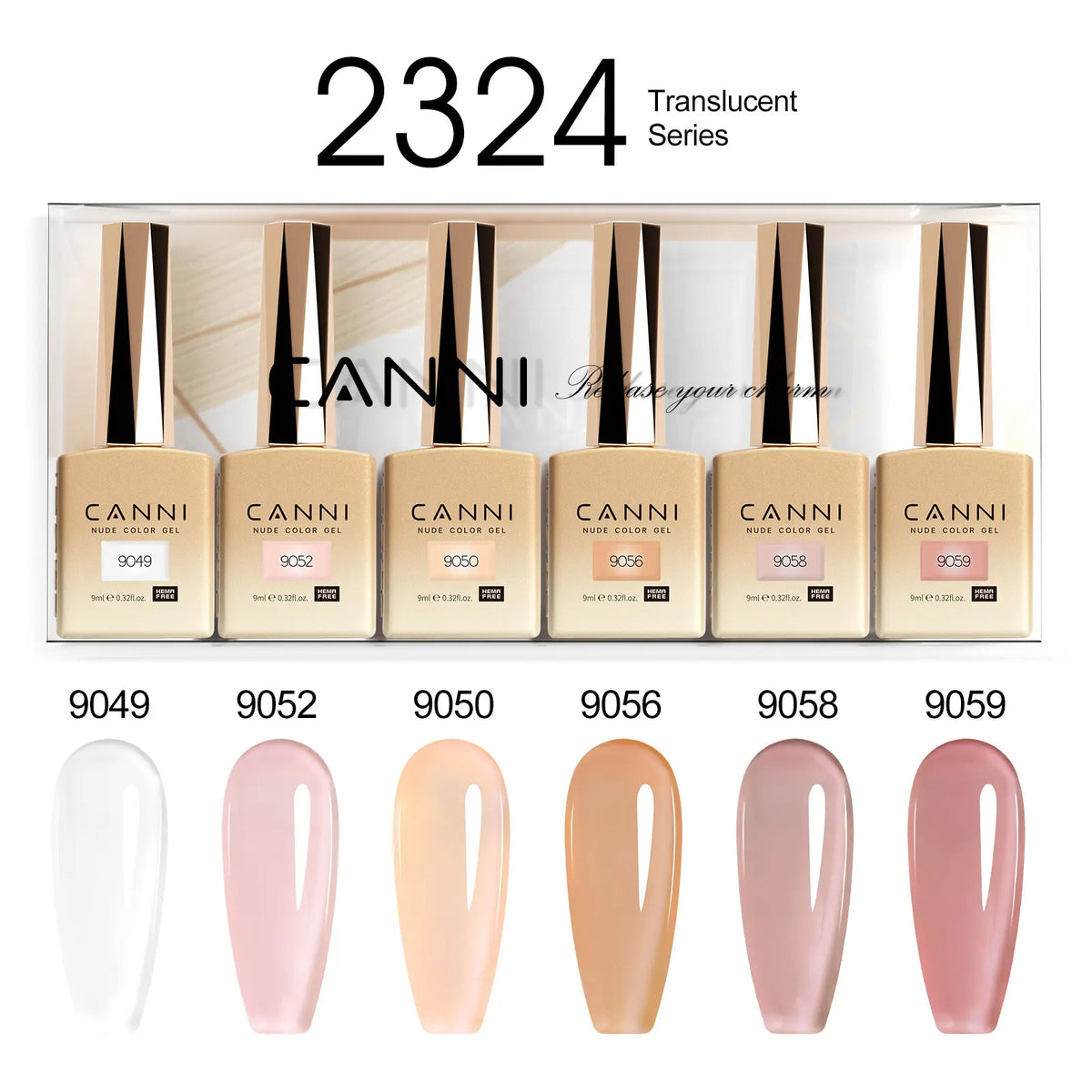 6pcs*9ml CANNI HEMA FREE Nail Gel Polish Set Gorgeous Color Semi Permanent Pigmented Painting Gel Soak off UV LED Gel Nails Kit Blushimmer