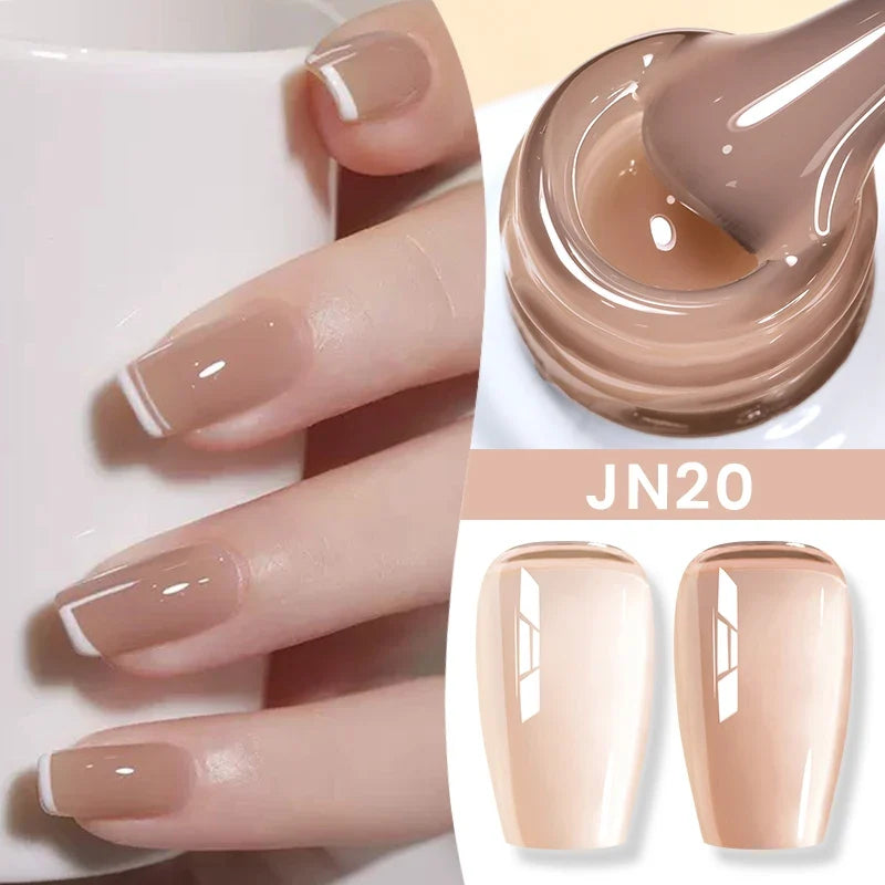BORN PRETTY Milky White Jelly Nude Gel Nail Polish 10ml White Translucent Soak Off Gel Vernis Semi Permanent Need UV Light Cure Blushimmer