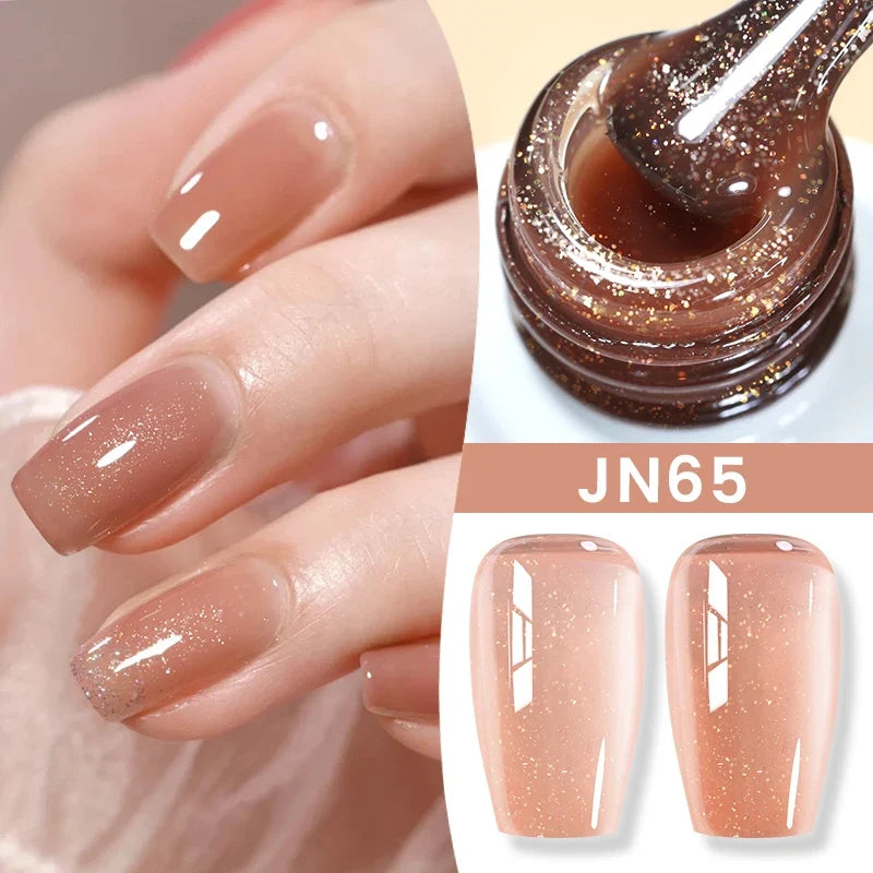 BORN PRETTY Milky White Jelly Nude Gel Nail Polish 10ml White Translucent Soak Off Gel Vernis Semi Permanent Need UV Light Cure Blushimmer