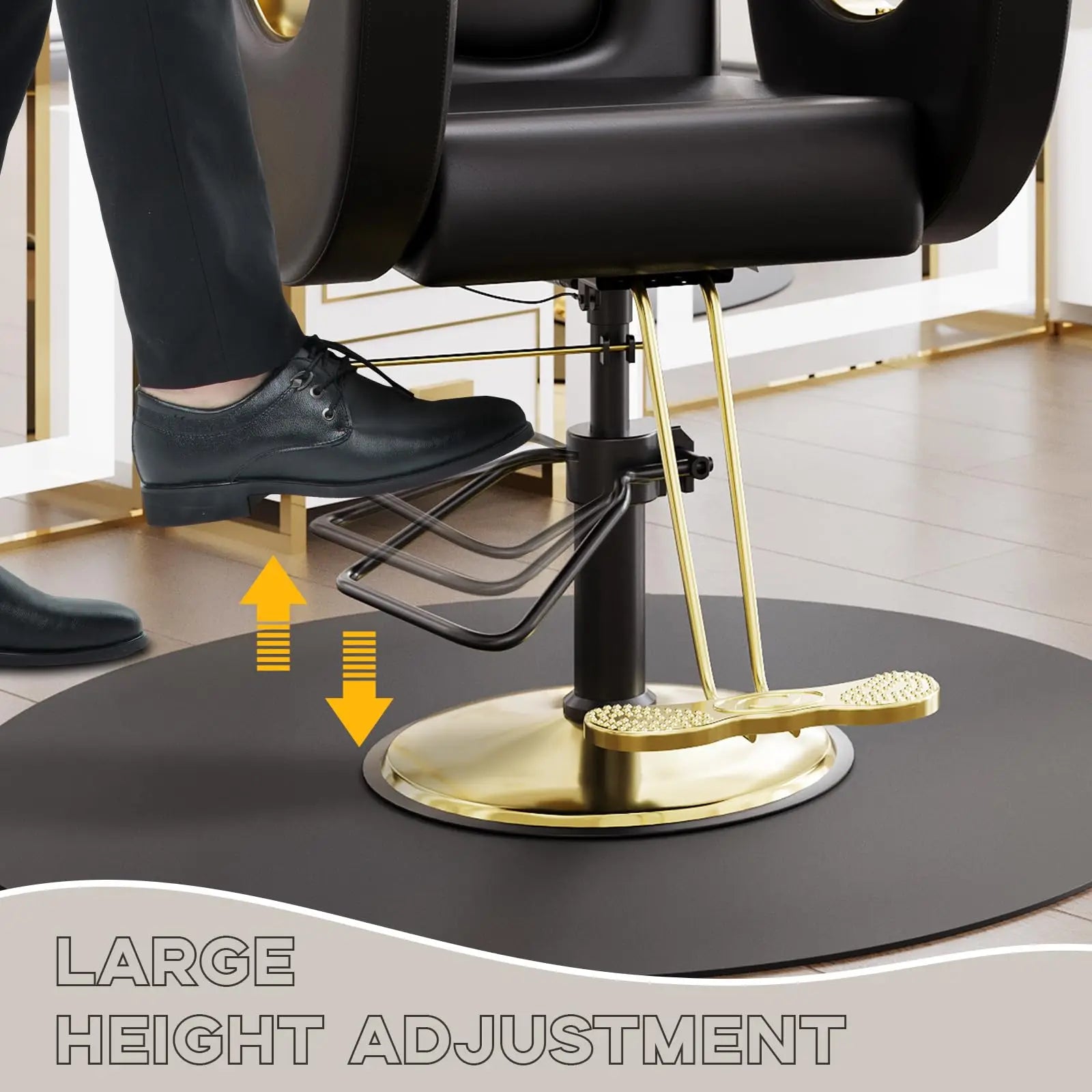 Commercial Barber Chair Reclining & 360° Swivel, Heavy Duty Hydraulic Salon Chair With Adjustable Height For Haircut Shampoo Vivalo
