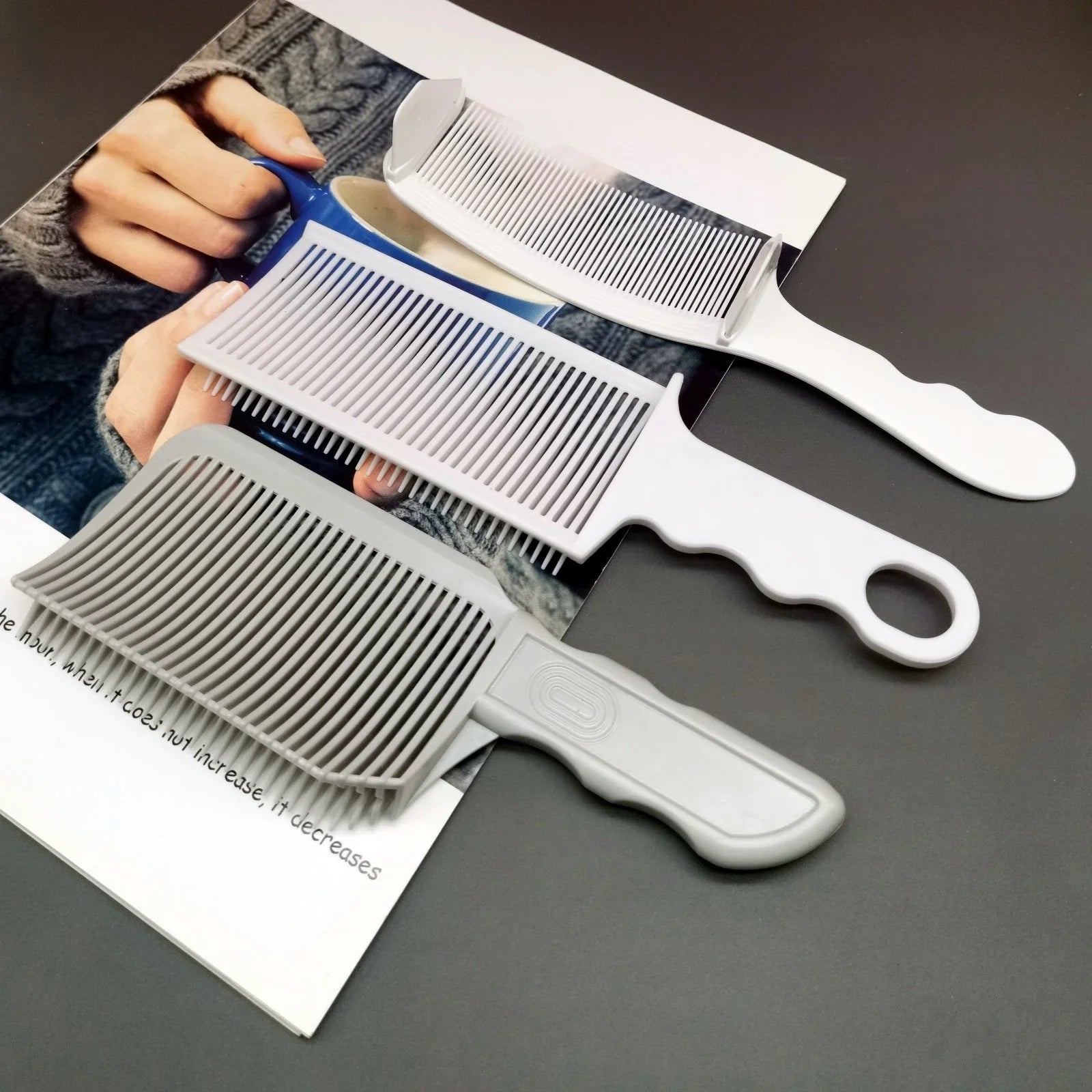 1/3Pcs Barber Hair Comb Kit Flat Top Hair Cutting Fading Stying Fade Comb  Men Fade Brush Salon Hair Tool Accessories Silcy Skin