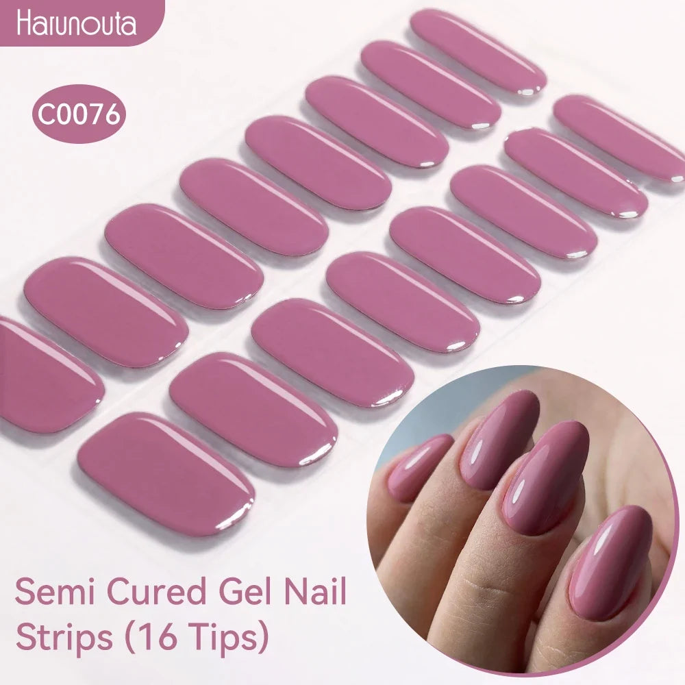 Gradient Auroras Semi Cured Gel Nail Strips Sparkly Shinning DIY Gel Polish Stickers for Nails Works with UV/LED Nail Lamps Blushimmer