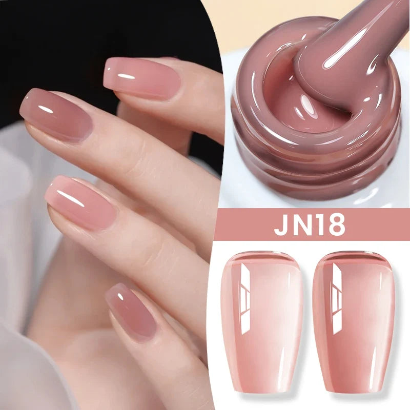 BORN PRETTY Milky White Jelly Nude Gel Nail Polish 10ml White Translucent Soak Off Gel Vernis Semi Permanent Need UV Light Cure Blushimmer