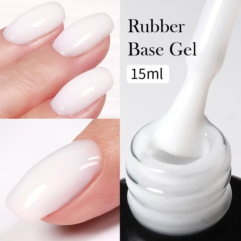 BORN PRETTY Milky Jelly Rubber Base Gel for Gel Nail Polish 15ml Russian Self-leveling Nude Color Soak Off Semi Permanent UV Gel Blushimmer