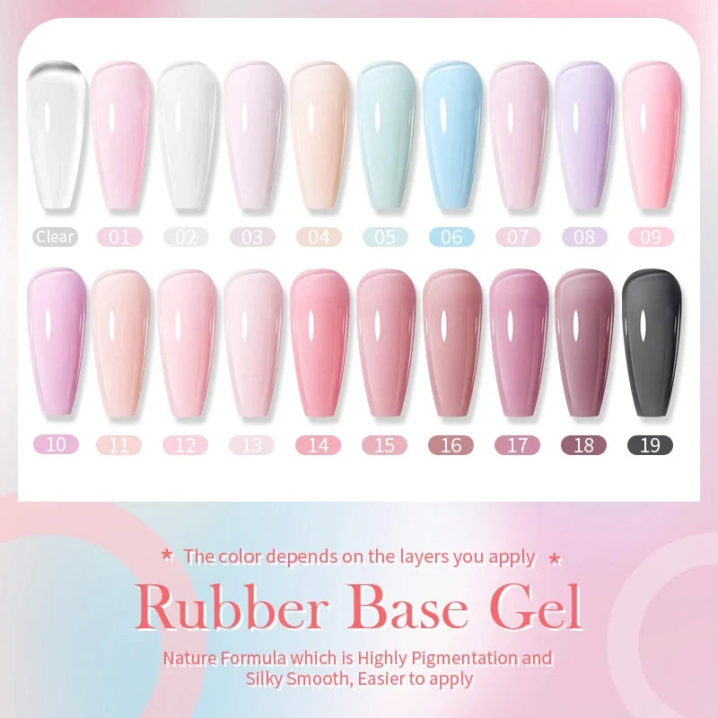 BORN PRETTY Milky Pink Rubber Base Gel Nail Polish Glitter 15ml Semi-Permanent Varnish Soak Off Self Leveling UV LED Gel Blushimmer