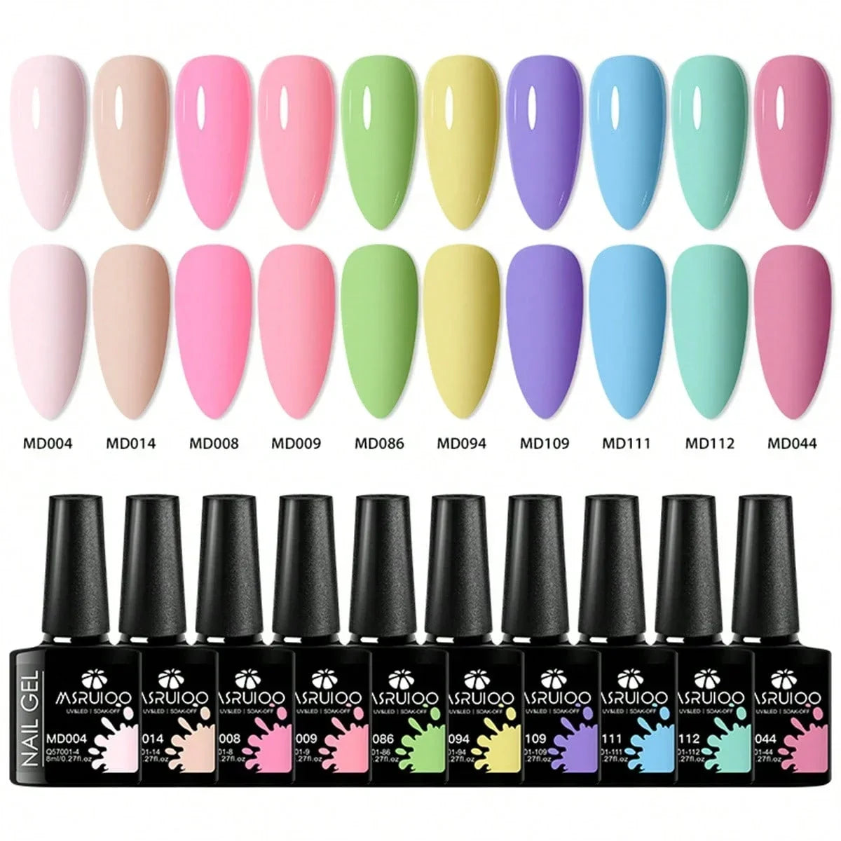 10pc Nail Gel Polish Set HEMA FREE All-Season Nails DIY Nail Art UV/LED Painting Vernis Manicure Kit Long Lasting Hybrid Gel Blushimmer