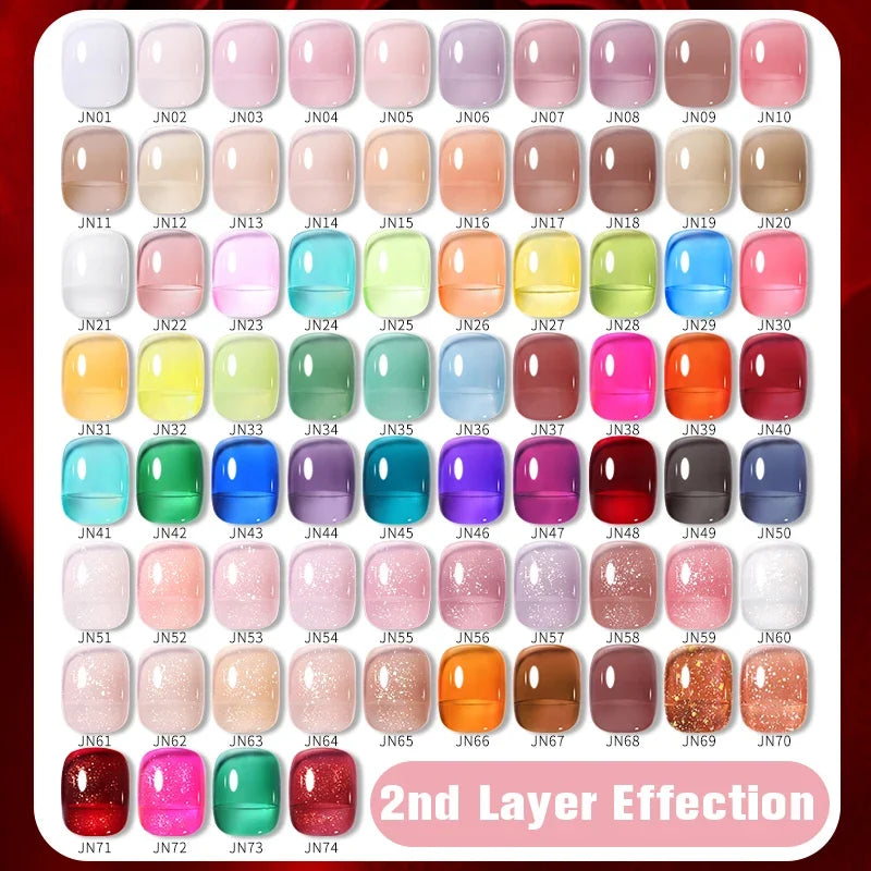 BORN PRETTY 10ml Blood Red Jelly Gel Nail Polish Halloween Nails Art Gel Polish Sheer Translucent Nail Gel for Winter Manicure Blushimmer