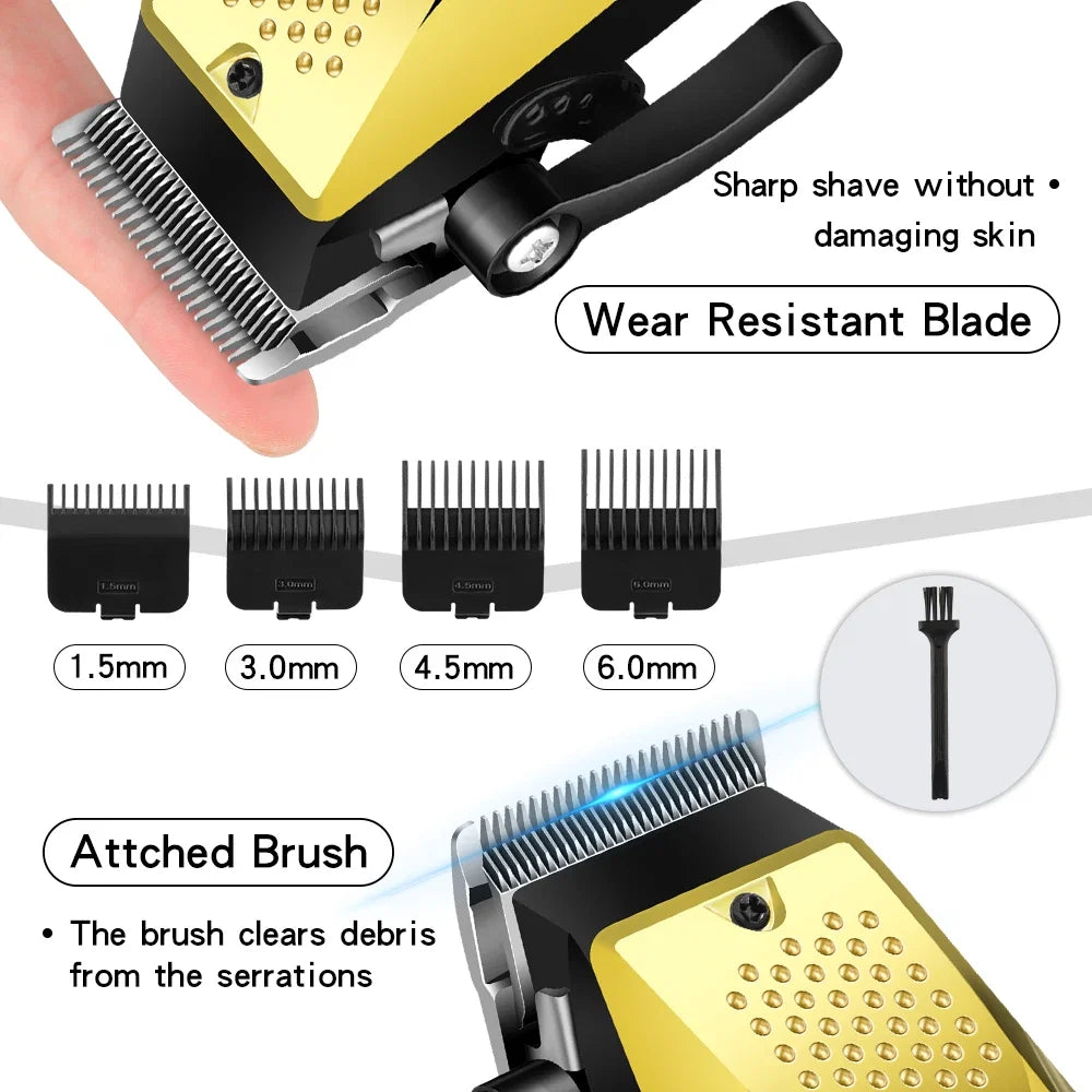Hair Clippers for Men Professional Cordless Barber Clipper T-Blade Beard/Hair Trimmer Set Electric Razor Foil Shaver Nose Tr Noventix