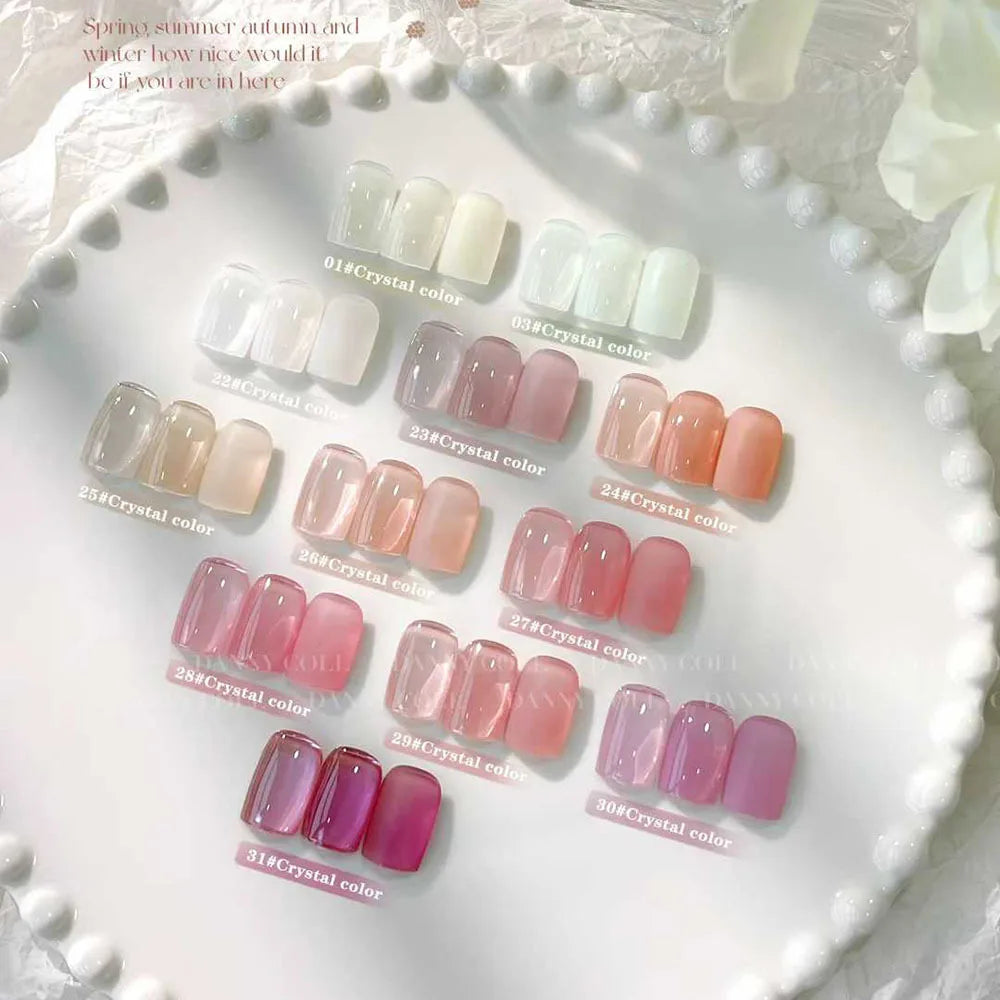 31 pcs Jelly Gel Polish Set Korean Style Translucent UV Soak Off Gelpolish Nail Art Gel Polish Primer Manicure Nail Gel Lacque Blushimmer