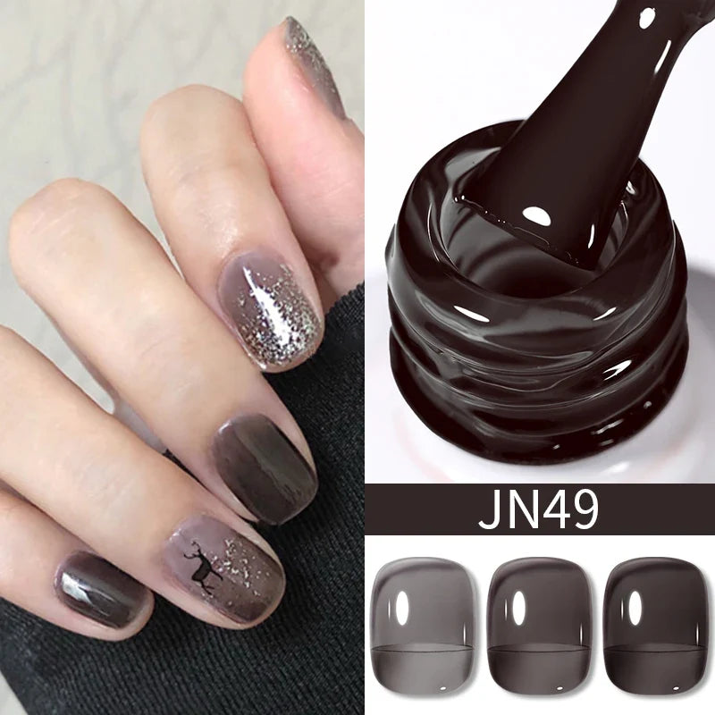 BORN PRETTY 10ml Blood Red Jelly Gel Nail Polish Halloween Nails Art Gel Polish Sheer Translucent Nail Gel for Winter Manicure Blushimmer