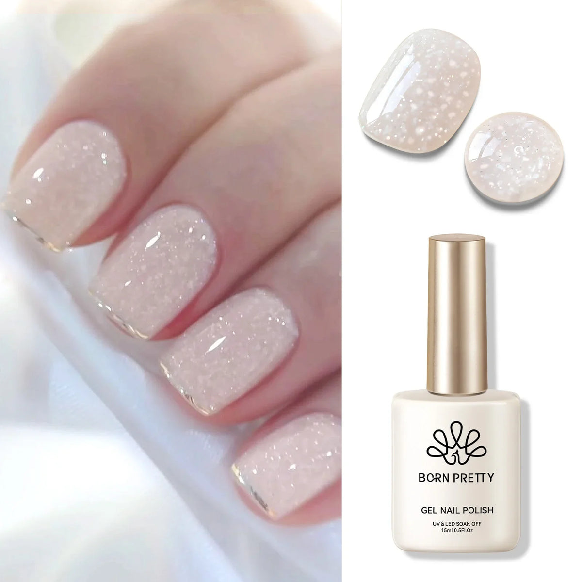 BORN PRETTY Milky Jelly Rubber Base Gel for Gel Nail Polish 15ml Russian Self-leveling Nude Color Soak Off Semi Permanent UV Gel Blushimmer