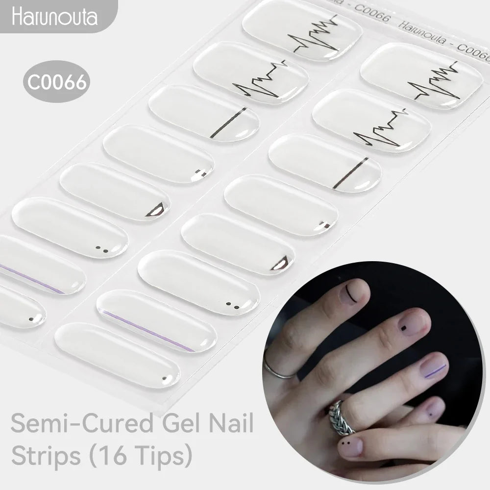 Gradient Auroras Semi Cured Gel Nail Strips Sparkly Shinning DIY Gel Polish Stickers for Nails Works with UV/LED Nail Lamps Blushimmer