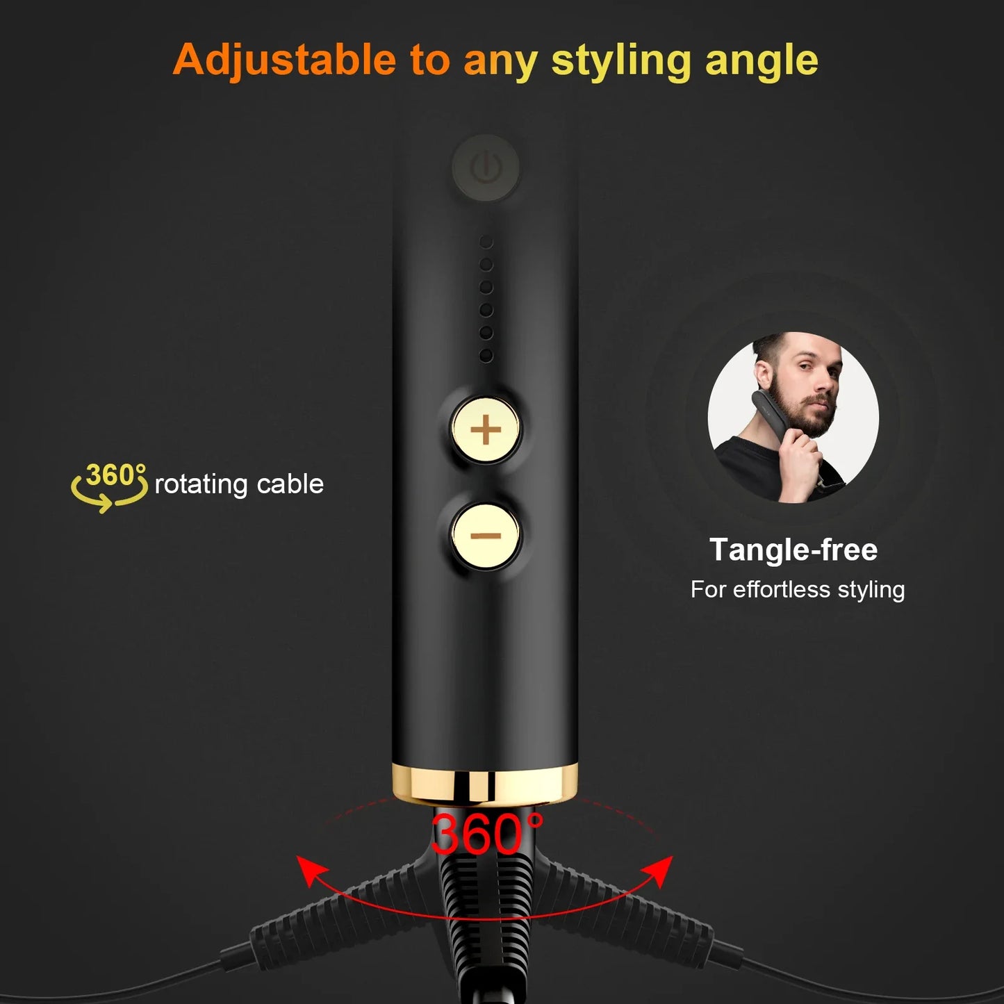 Anlan Beard Hair Straightening Brush Hot Heated Comb Men Beard FLIPSTYLEZLLC