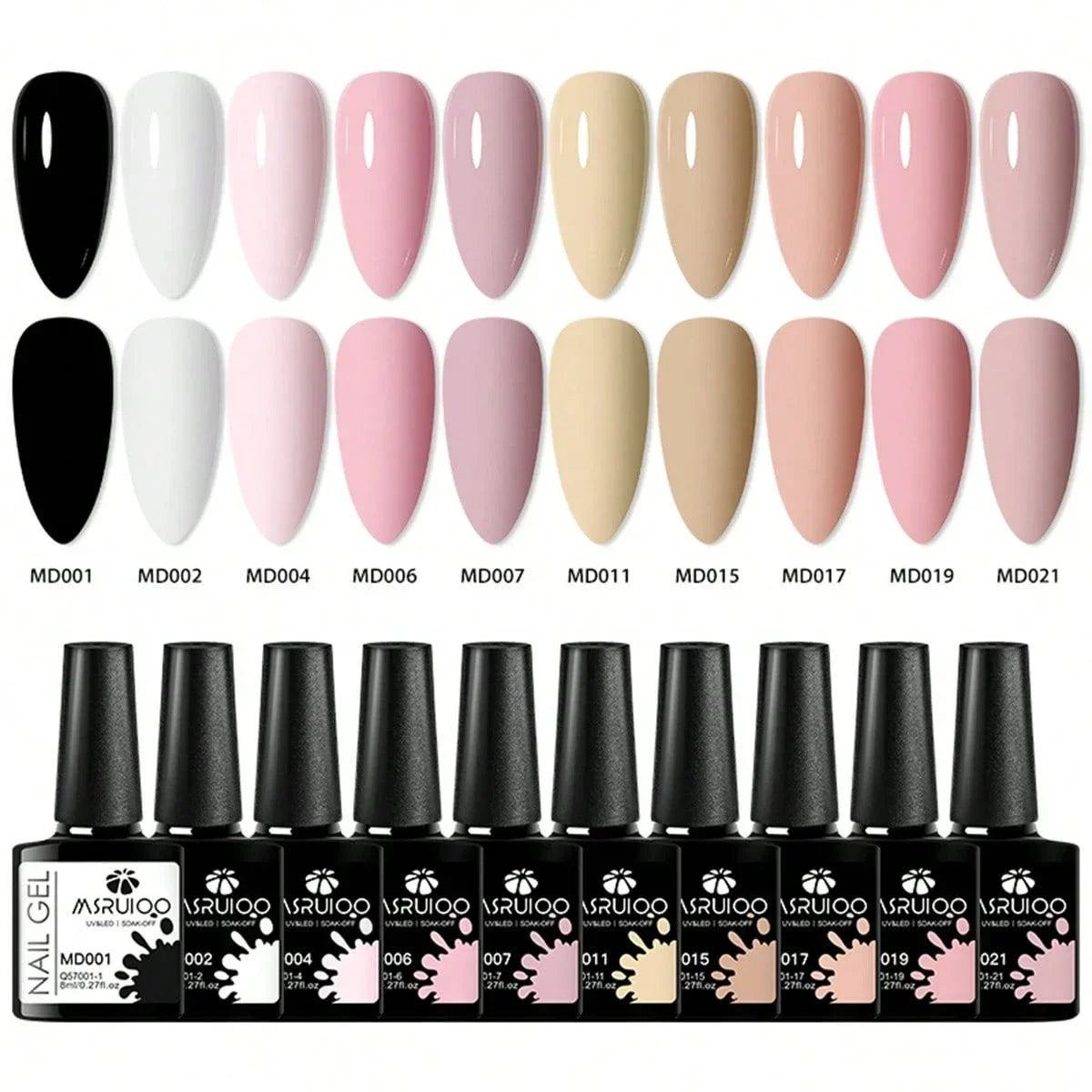 10pc Nail Gel Polish Set HEMA FREE All-Season Nails DIY Nail Art UV/LED Painting Vernis Manicure Kit Long Lasting Hybrid Gel Blushimmer