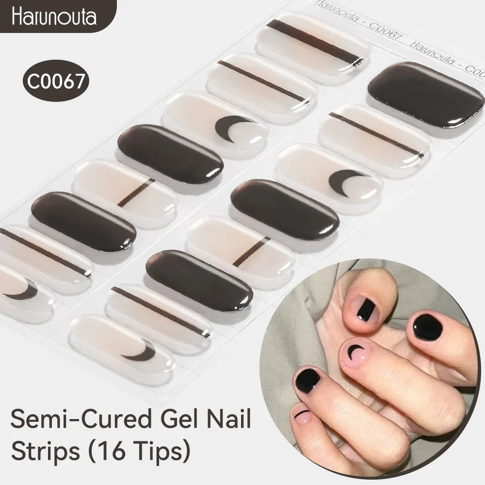 Gradient Auroras Semi Cured Gel Nail Strips Sparkly Shinning DIY Gel Polish Stickers for Nails Works with UV/LED Nail Lamps Blushimmer