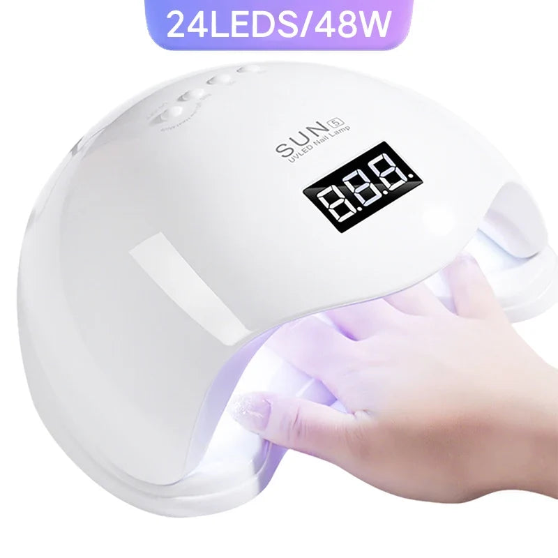 SUN5 UV LED Nail Lamp 48W Nail Dryer For Curing Gel Nail Polish With 4 Timer Automatic Sensor LCD Display Professional Nail Lamp Blushimmer