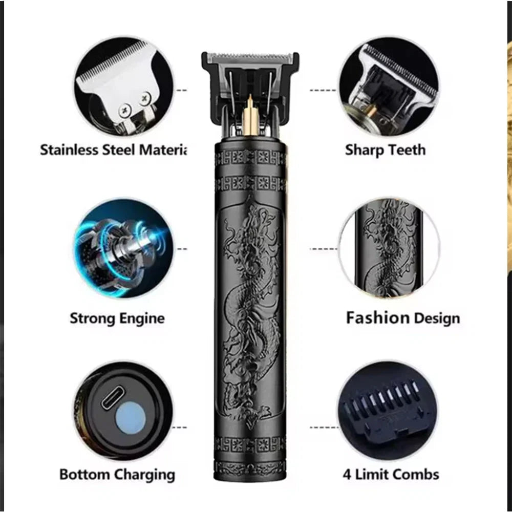 hiena Electric Hair Clipper UBS Rechargeable Cordless Beard Trimmer Men Powerful Electric Hair Clipper Trimming Tool Noventix