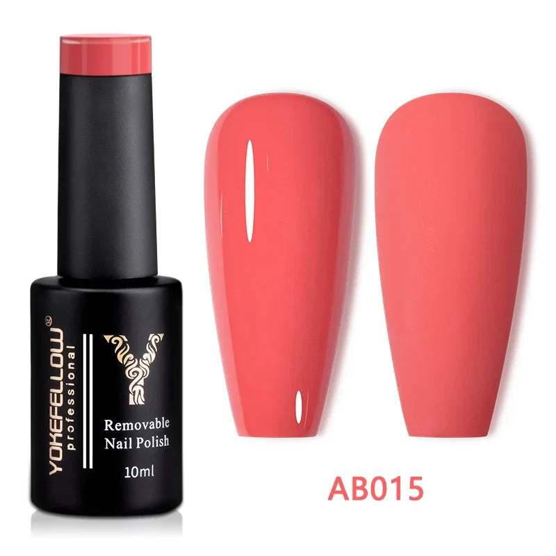 YOKEFELLOW 10ml Jelly Nude Gel Nail Polish High Quality Translucent Pink Nail Gel Varnish Soak Off UV Gel Polish Long Lasting Blushimmer
