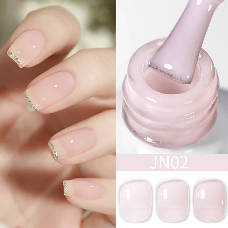 BORN PRETTY 10ml Blood Red Jelly Gel Nail Polish Halloween Nails Art Gel Polish Sheer Translucent Nail Gel for Winter Manicure Blushimmer